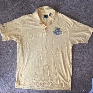 Disney Wide World of Sports Mens Large Yellow Izod PerformX PFX Polo  Shirt.